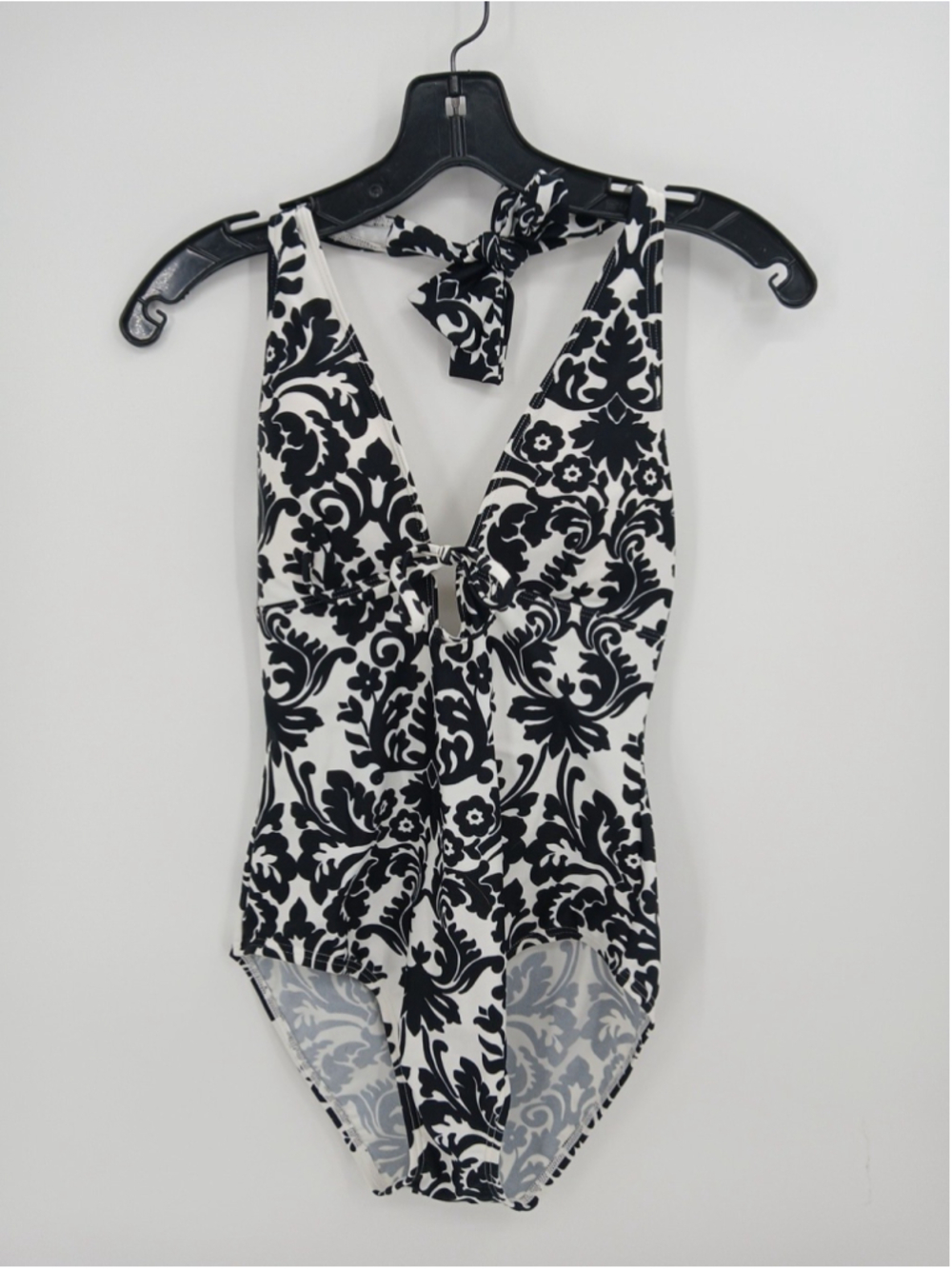 Tommy Bahama Womens One Piece Swimsuit Black White Floral Size 6